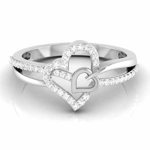 Jewelove™ Rings Designer Platinum Heart Diamond Ring JL PT R 8147