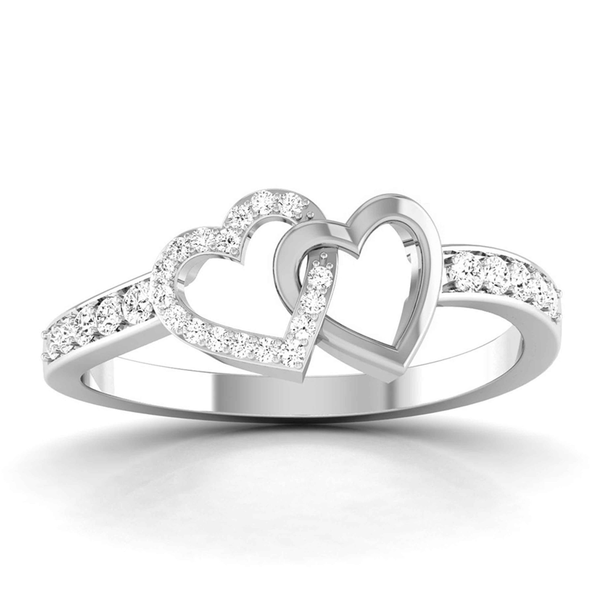 Jewelove™ Rings Designer Platinum Heart Diamond Ring JL PT R 8148