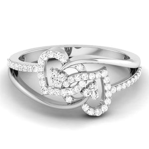 Jewelove™ Rings Designer Platinum Heart Diamond Ring JL PT R 8150