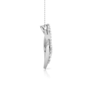 Side View of Platinum Love Pendant with Diamonds JL PT P 8095