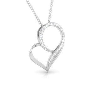 Front Side View of Platinum Love Pendant with Diamonds JL PT P 8095