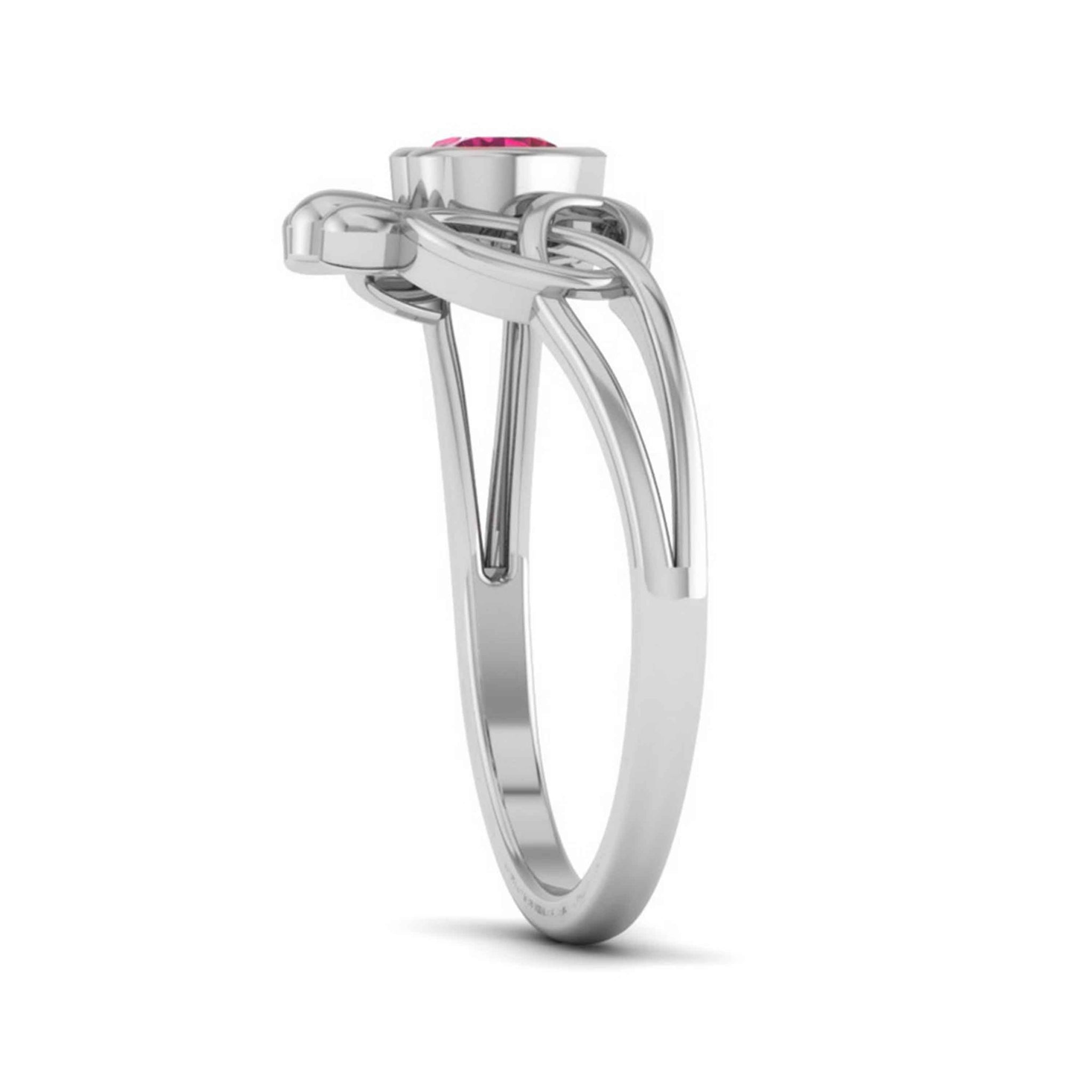 Jewelove™ Rings Women's Band only Designer Platinum Heart Ruby Ring for Women JL PT R8206