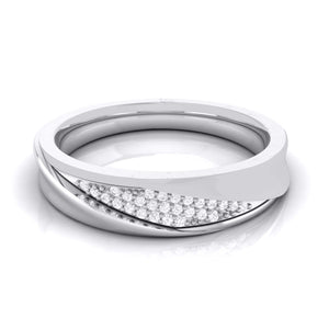 Jewelove™ Rings Women's Band only / SI IJ Designer Platinum Love Band Diamonds JL PT R-8013