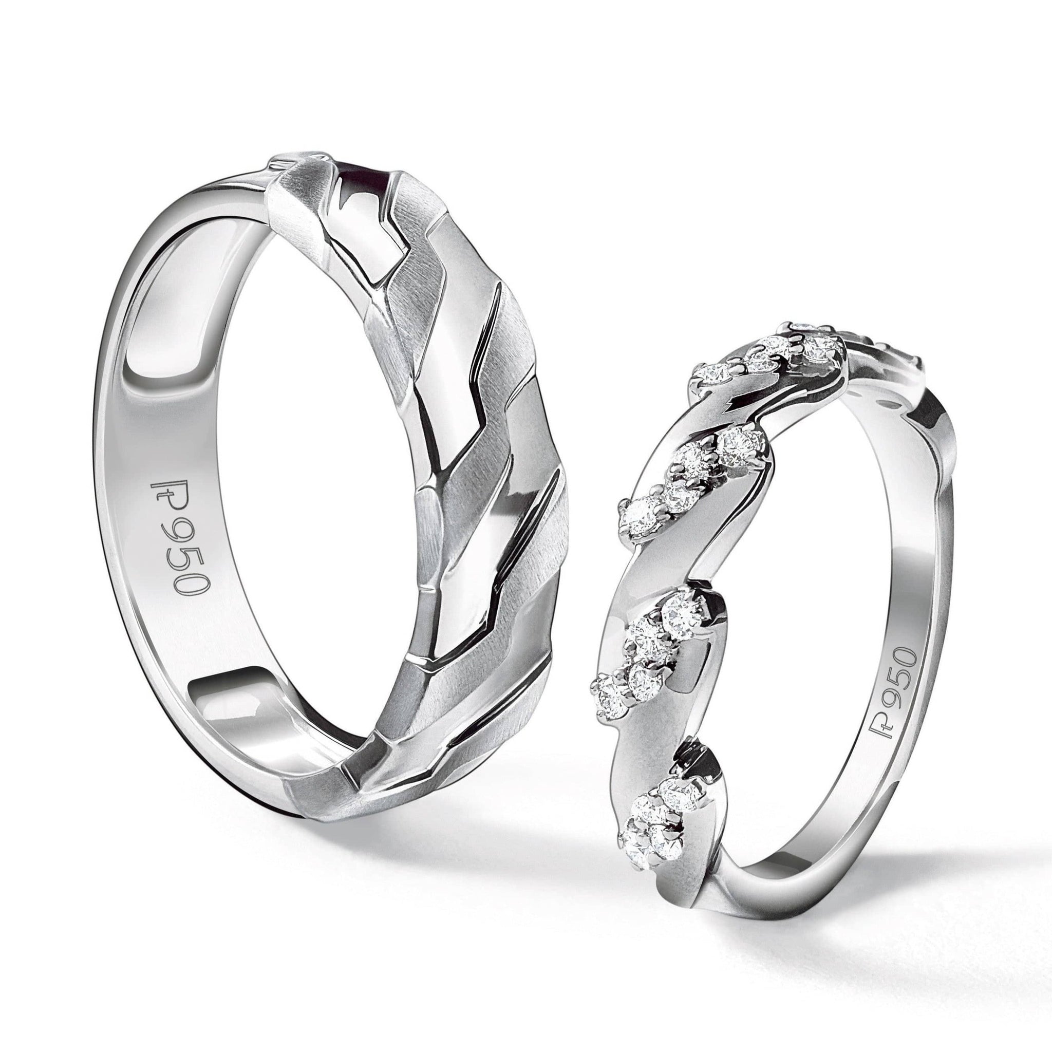 Jewelove™ Rings Designer Platinum Love Bands JL PT 615