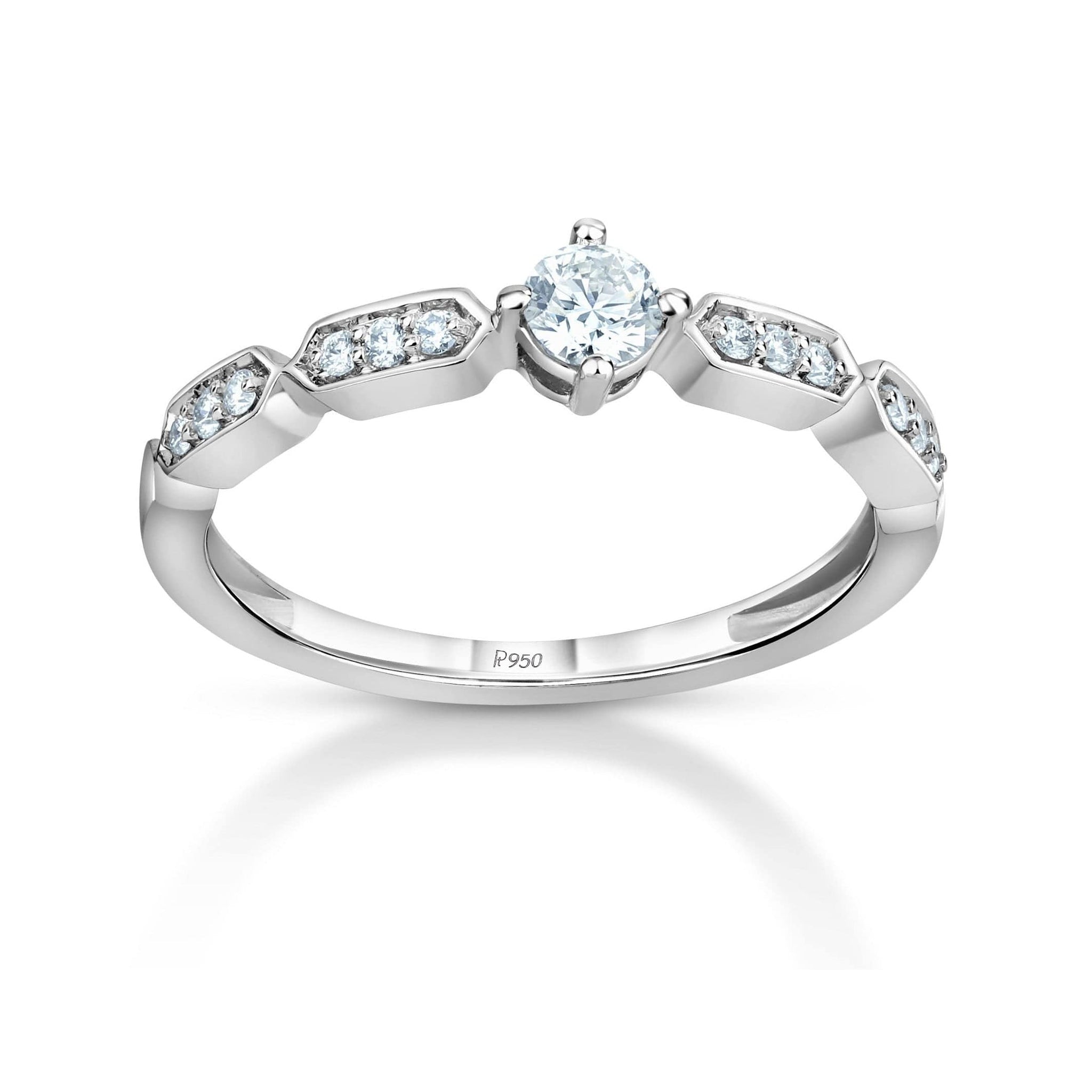 Jewelove™ Rings Women's Band only / SI IJ Designer Platinum Love Bands with Diamonds JL PT 1062