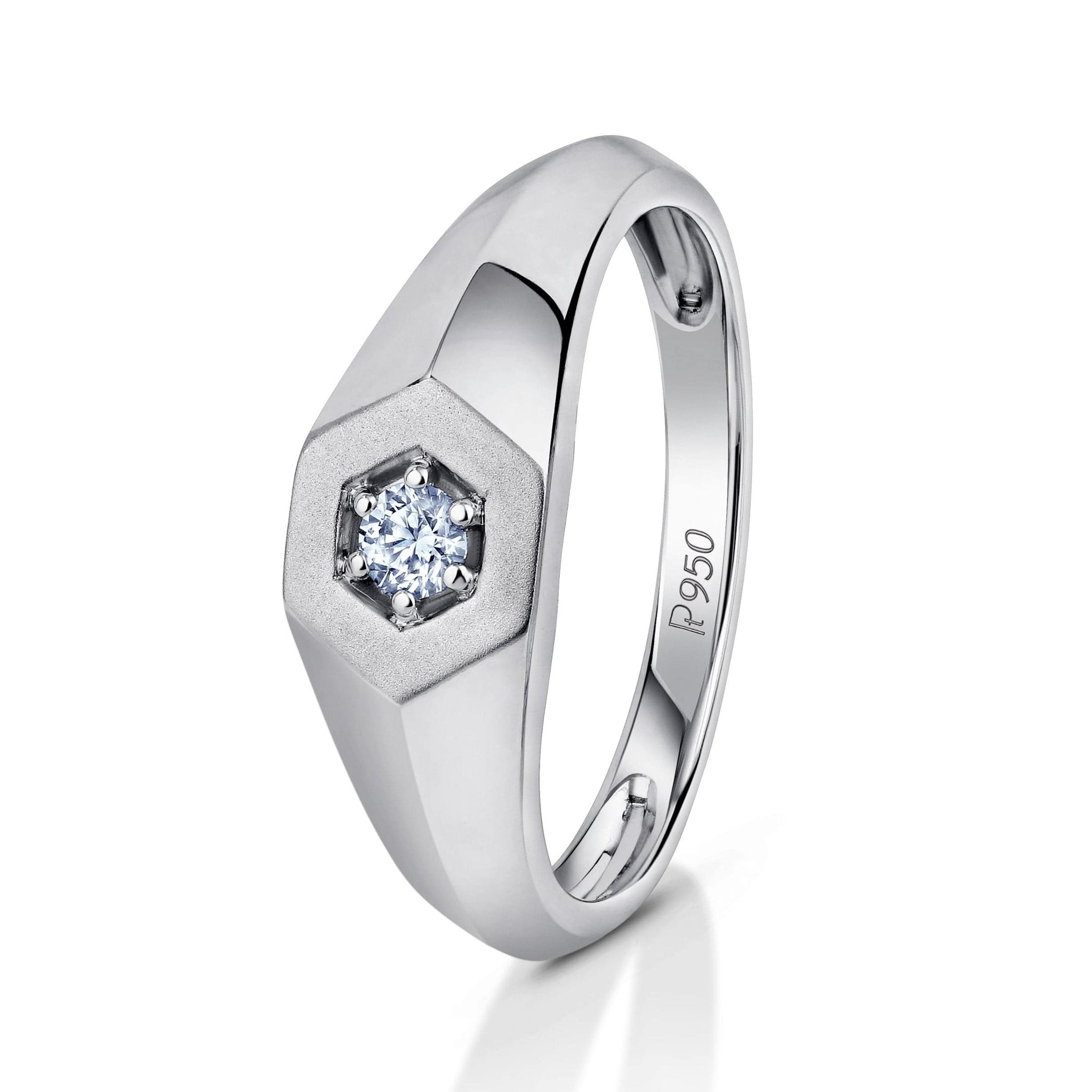 Jewelove™ Rings Men's Band only / SI IJ Designer Platinum Love Bands with Diamonds JL PT 1063