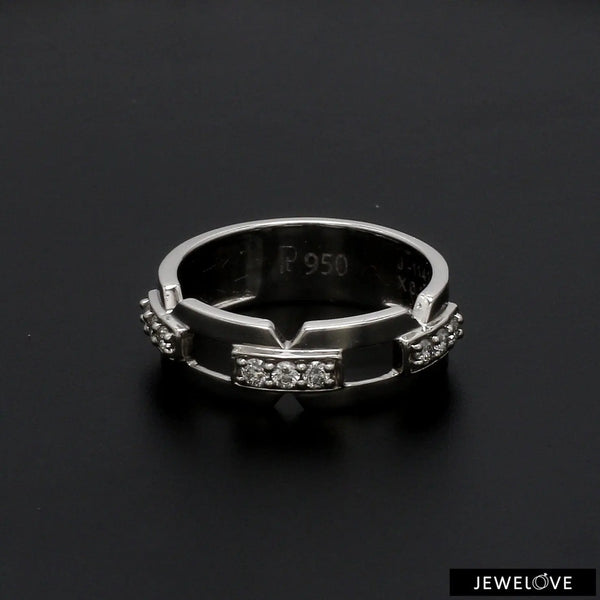 Jewelove™ Rings Designer Platinum Love Bands with Diamonds JL PT 426