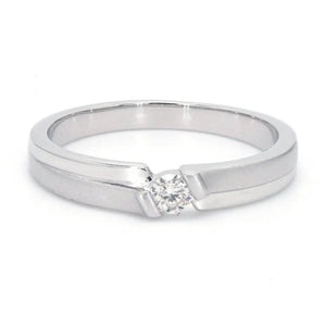 Jewelove™ Rings Designer Platinum Love Bands with Single Diamonds SJ PTO 158