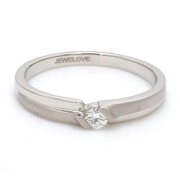 Jewelove™ Rings Women's Band Only / SI IJ Designer Platinum Love Bands with Single Diamonds SJ PTO 158