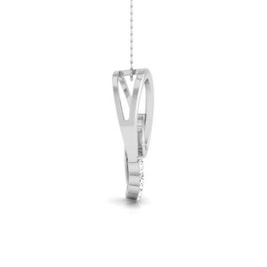 Side View of Platinum Love Pendant with Diamonds JL PT P 8096