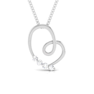 Front Side View of Platinum Love Pendant with Diamonds JL PT P 8096