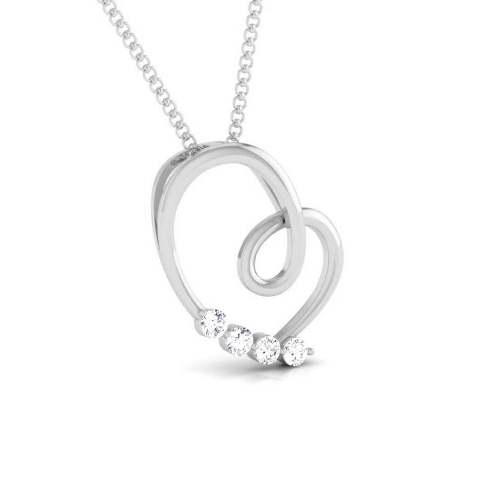 Front View of Platinum Love Pendant with Diamonds JL PT P 8096