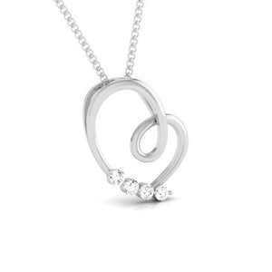 Front View of Platinum Love Pendant with Diamonds JL PT P 8096