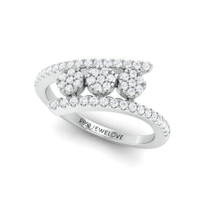 Jewelove™ Rings Designer Platinum Ring with Diamonds for Women JL PT 974