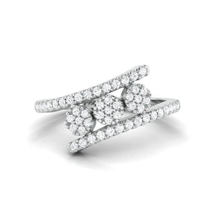 Jewelove™ Rings Women's Band only / SI IJ Designer Platinum Ring with Diamonds for Women JL PT 974