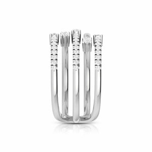 Jewelove™ Rings Designer Platinum Ring with Diamonds for Women JL PT R-11