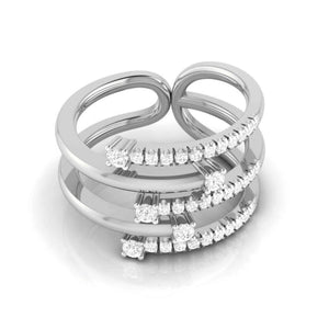 Jewelove™ Rings Designer Platinum Ring with Diamonds for Women JL PT R-11