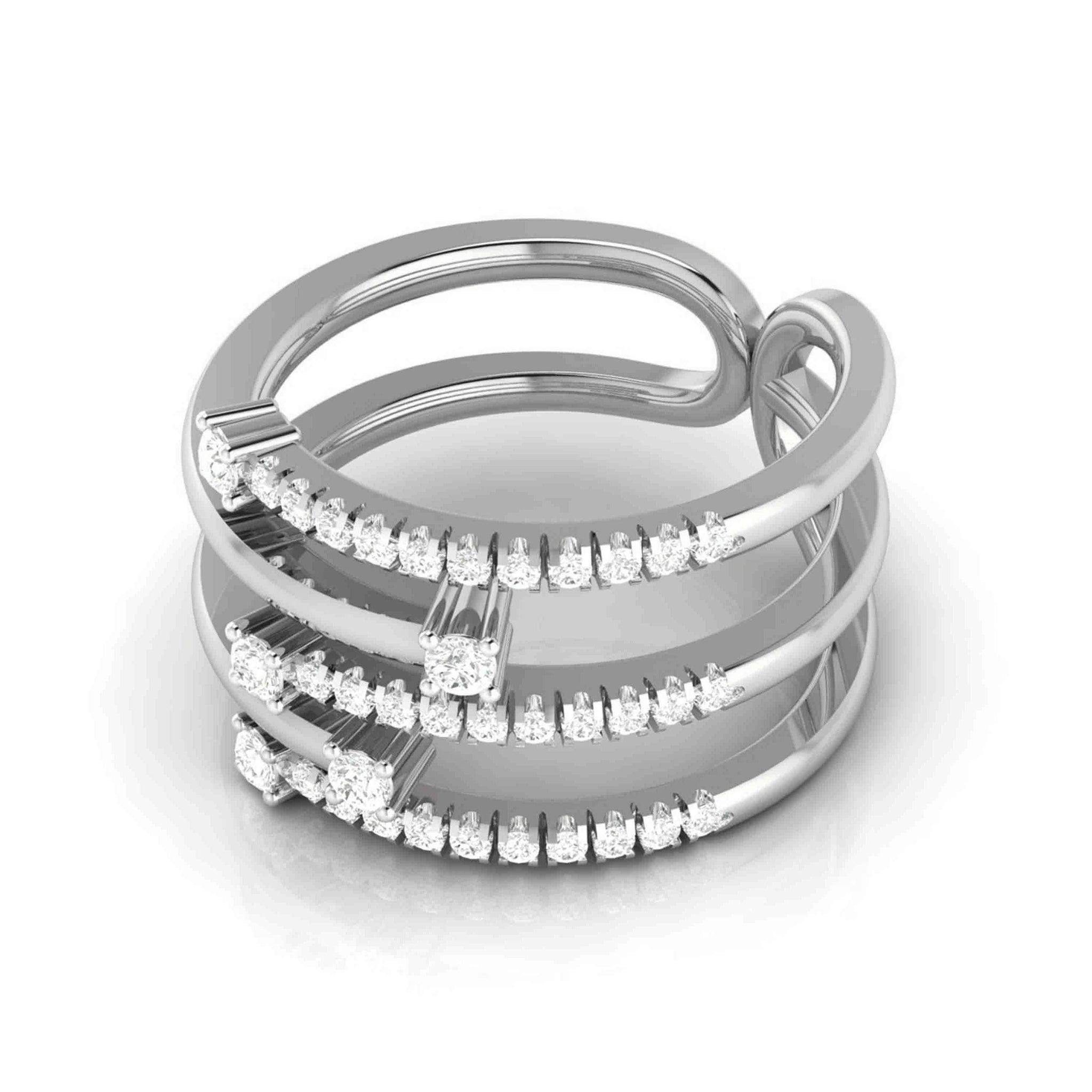 Jewelove™ Rings Designer Platinum Ring with Diamonds for Women JL PT R-11