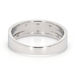 BACK View of Designer Platinum Ring with Grooves & Diamonds for Women JL PT 570