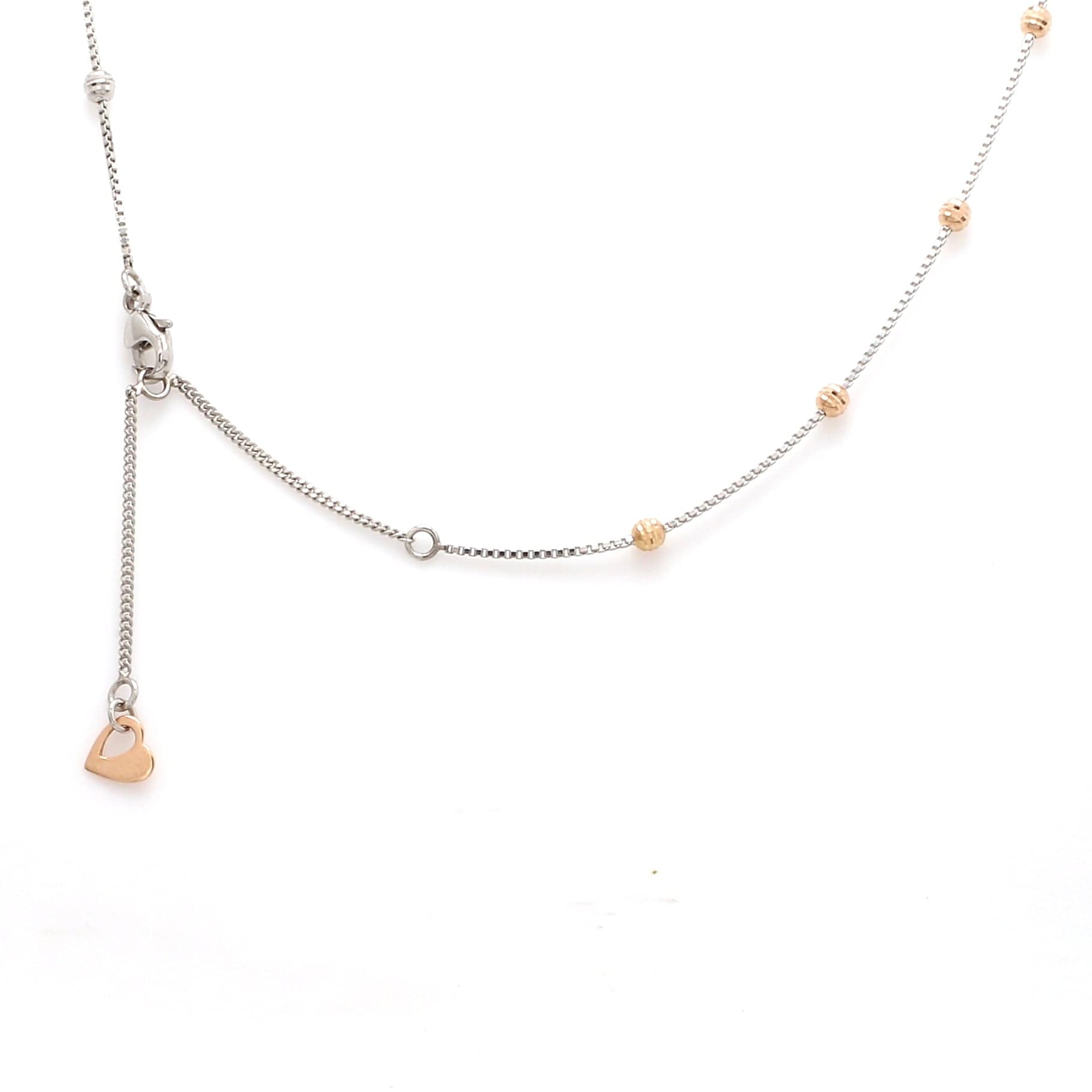 Jewelove™ Chains Designer Platinum & Rose Gold Balls Chain JL PT 840