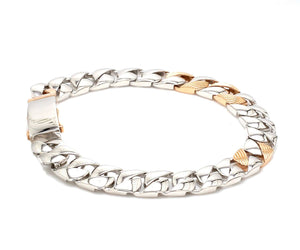 Jewelove™ Bangles & Bracelets Designer Platinum & Rose Gold Bracelet for Men JL PTB 752