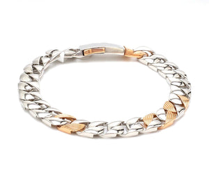 Jewelove™ Bangles & Bracelets Designer Platinum & Rose Gold Bracelet for Men JL PTB 752