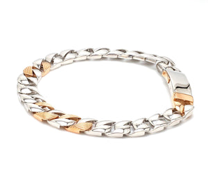 Jewelove™ Bangles & Bracelets Designer Platinum & Rose Gold Bracelet for Men JL PTB 752