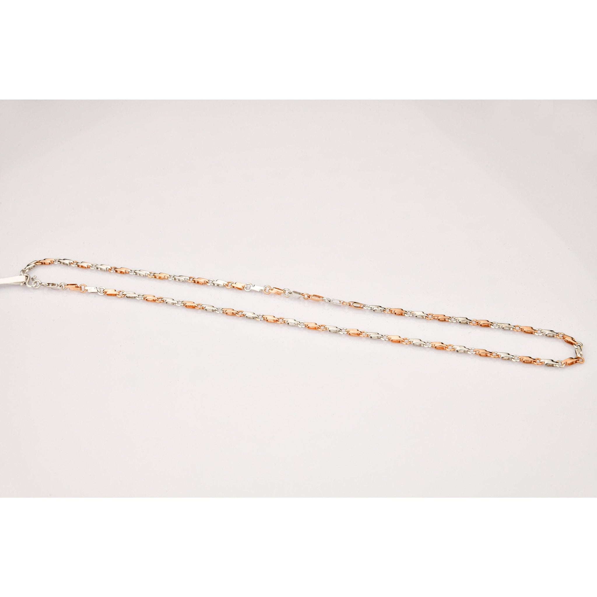 Designer Platinum Rose Gold Chain with Alternate Links JL PT 782