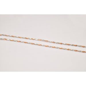 Designer Platinum Rose Gold Chain with Alternate Links JL PT 782