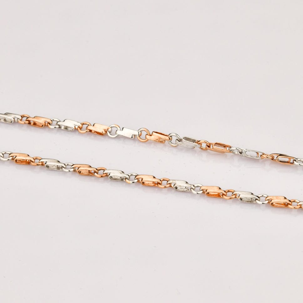 Jewelove™ Chains Designer Platinum Rose Gold Chain with Alternate Links JL PT CH 782