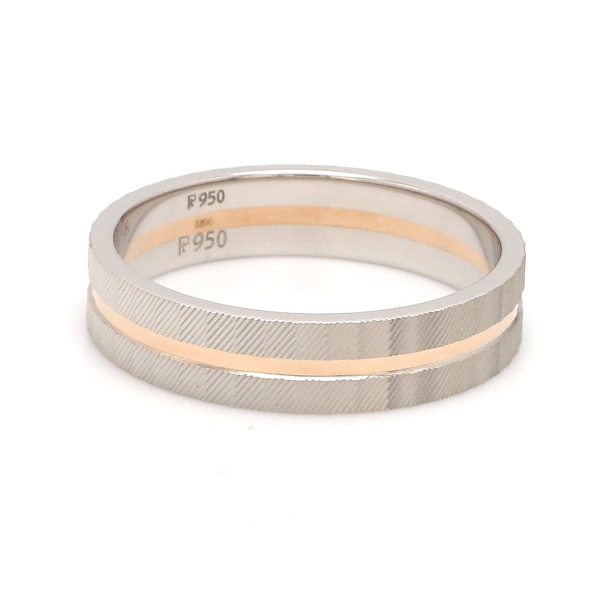 Side View of Designer Platinum & Rose Gold Ring for Men JL PT 1128