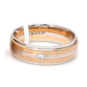 Jewelove™ Rings Women's Band only / SI IJ Designer Platinum Rose Gold Couple Rings with Diamonds JL PT 1134