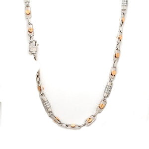 Jewelove™ Chains Designer Platinum & Rose Gold with Diamond Chain for Men JL PT CH 1112