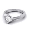 Jewelove™ Rings J VS / Women's Band only Designer Platinum Solitaire Engagement Ring with Diamond Studded Prongs JL PT G-122