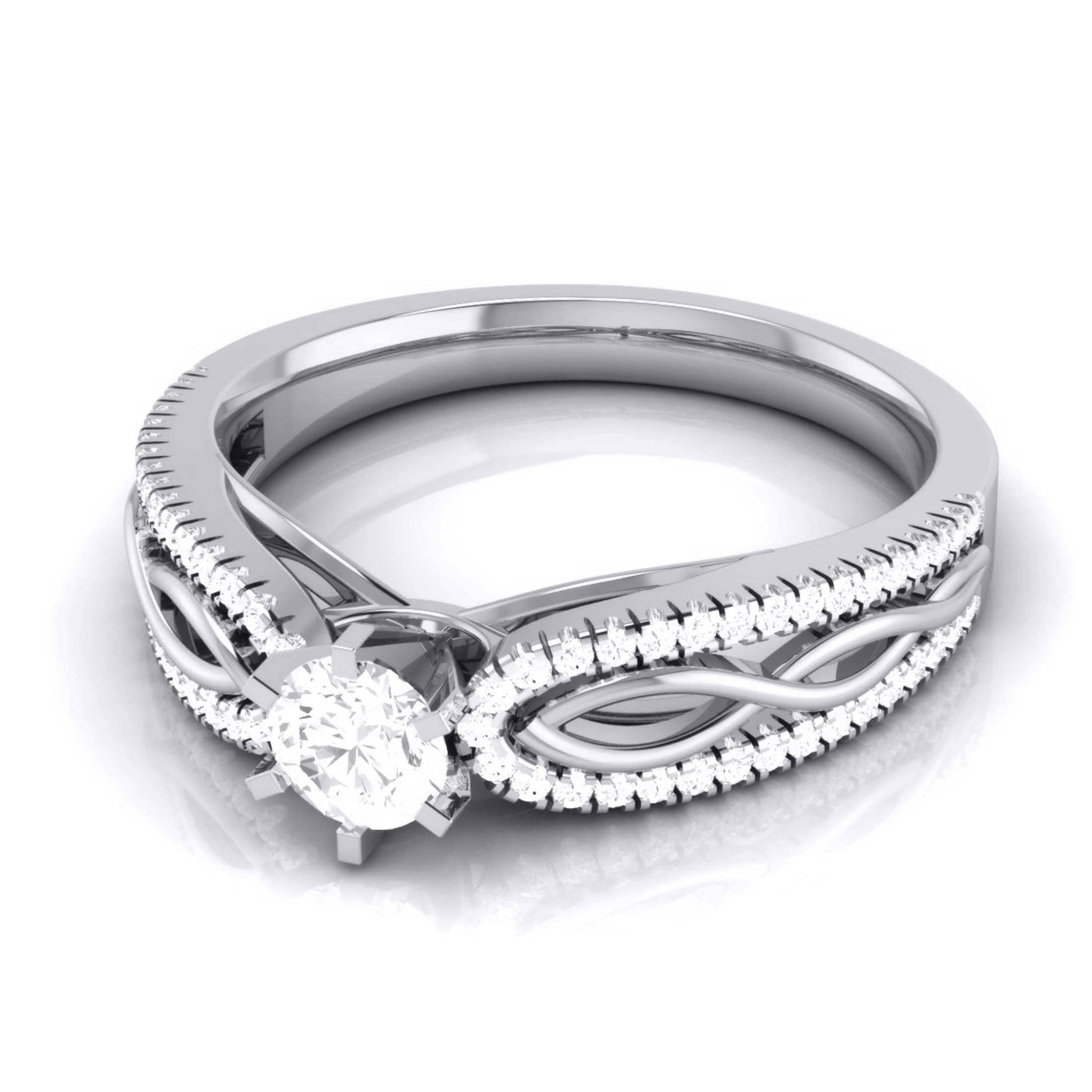 Jewelove™ Rings Designer Platinum Solitaire Engagement Ring with Infinity Shank for Women JL PT R-16