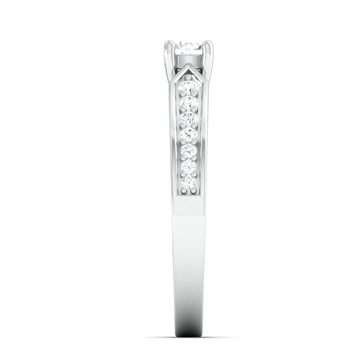 Jewelove™ Rings Designer Platinum Solitaire Ring with Diamond Accents JL PT 672