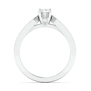 Jewelove™ Rings Designer Platinum Solitaire Ring with Diamond Accents JL PT 672