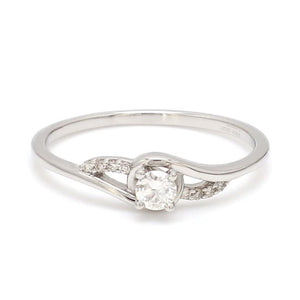 Jewelove™ Rings Designer Platinum Solitaire Ring with Diamond Accents JL PT 969