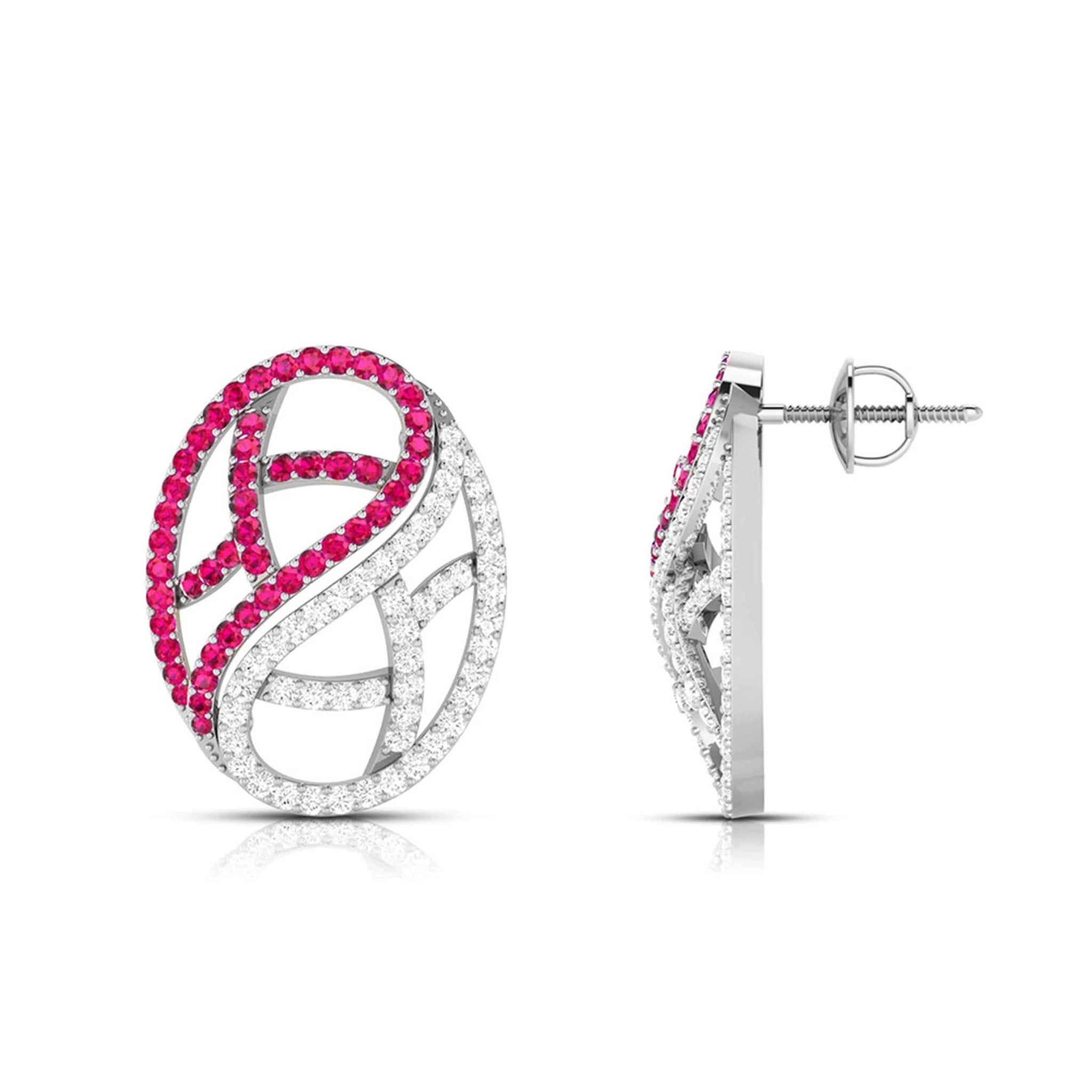 Jewelove™ Earrings Designer Platinum with Diamond Earrings for Women JL PT E NL8526