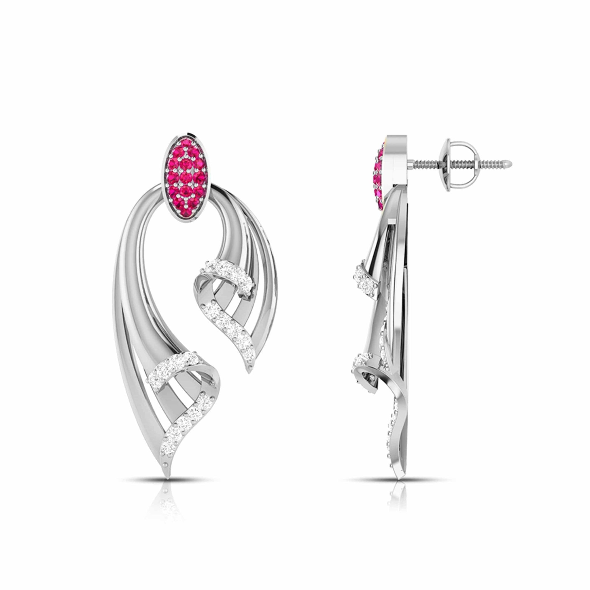 Jewelove™ Earrings Designer Platinum with Diamond Earrings for Women JL PT E NL8536