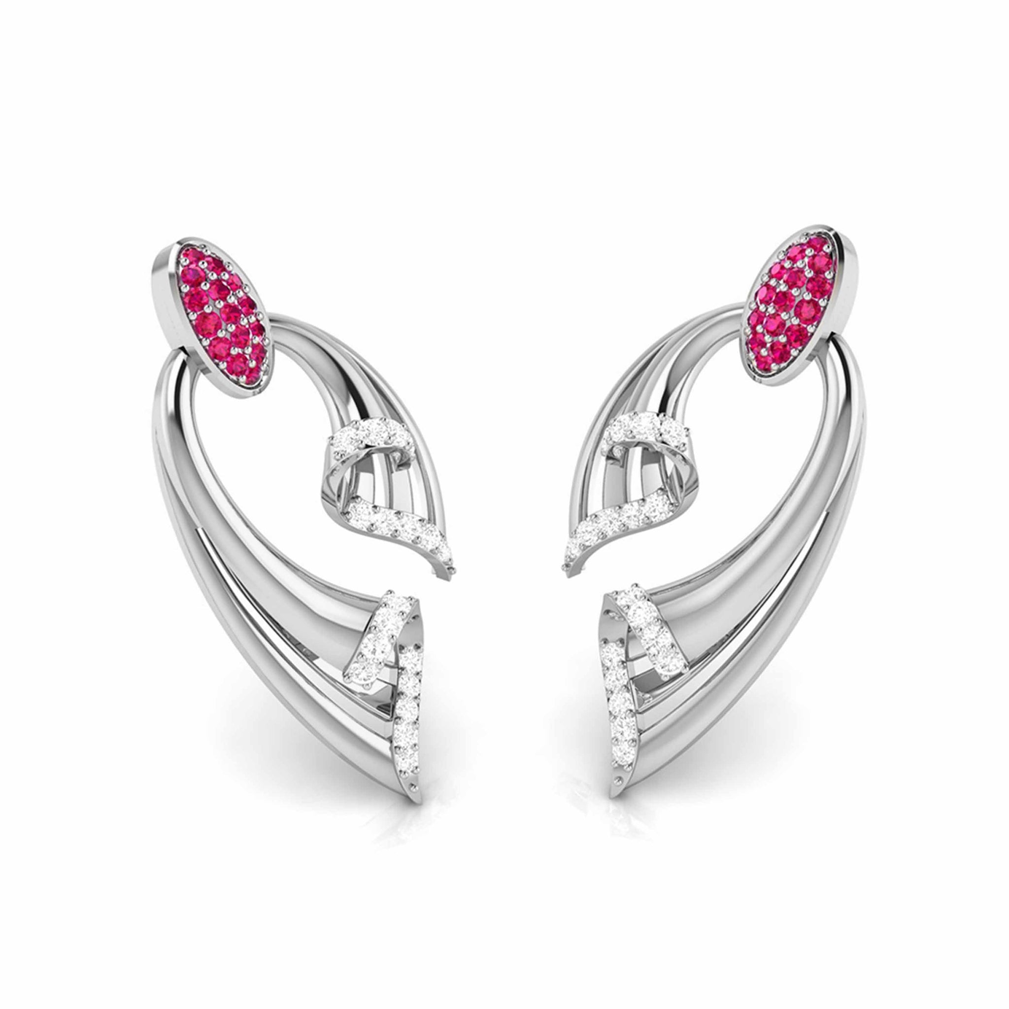 Jewelove™ Earrings Designer Platinum with Diamond Earrings for Women JL PT E NL8536