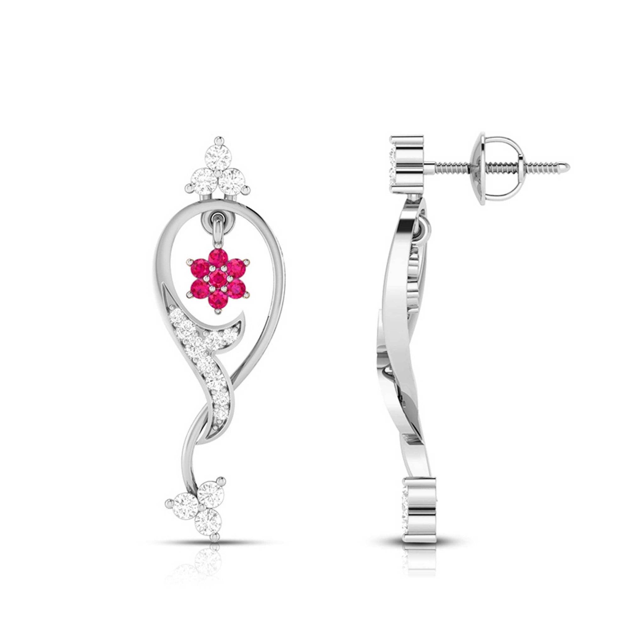 Jewelove™ Earrings Designer Platinum with Diamond Earrings for Women JL PT E NL8538