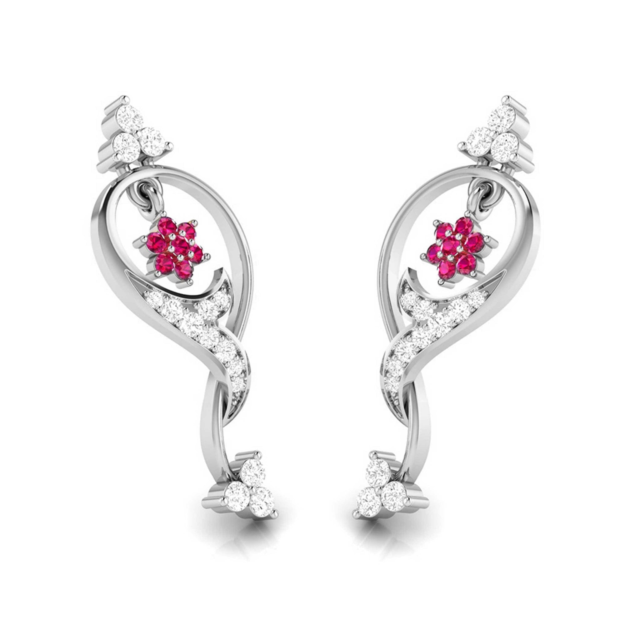 Jewelove™ Earrings Designer Platinum with Diamond Earrings for Women JL PT E NL8538