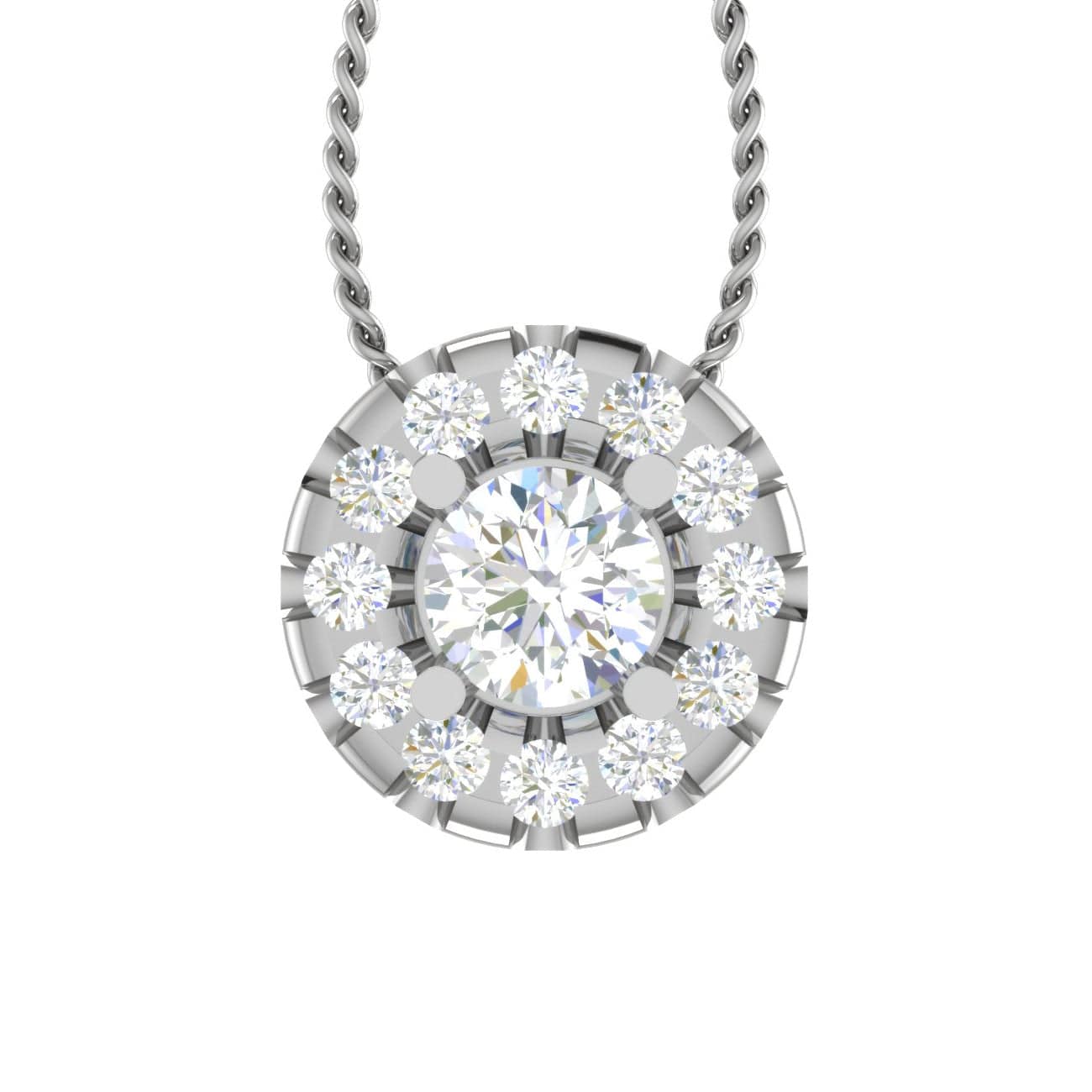 Jewelove™ Pendants Women's Band only / VS J Designer Platinum with Diamond Solitaire Pendant JL PT PF RD 108