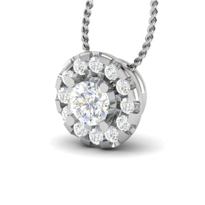 Jewelove™ Pendants Women's Band only / VS J Designer Platinum with Diamond Solitaire Pendant JL PT PF RD 108