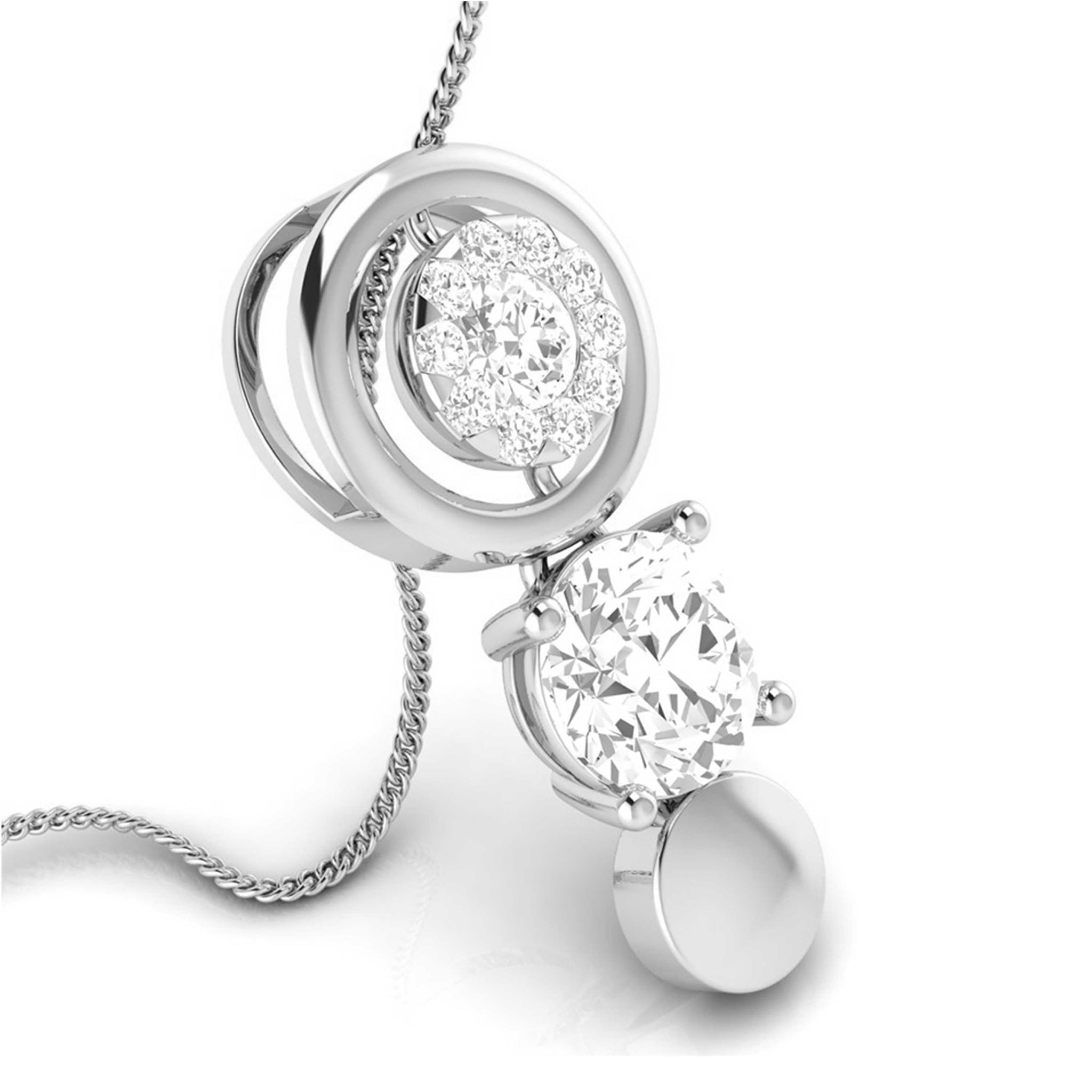 Jewelove™ Pendants & Earrings Designer Platinum with Diamond Solitaire Pendant Set for Women JL PT PE 78A