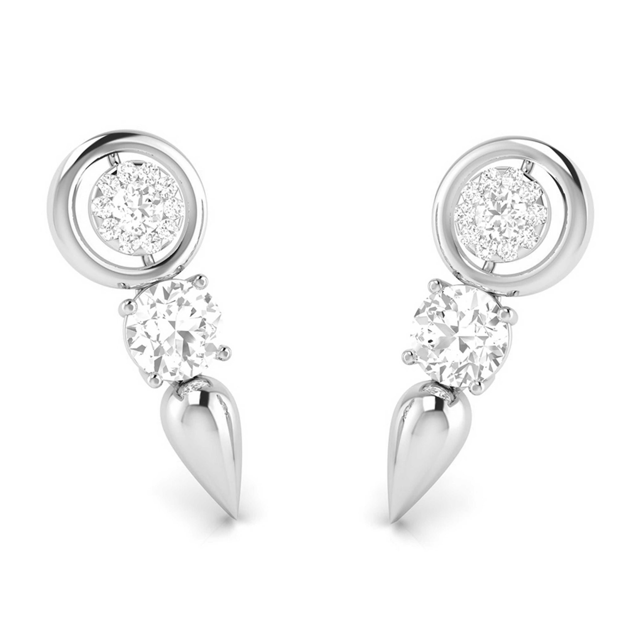 Jewelove™ Pendants & Earrings Designer Platinum with Diamond Solitaire Pendant Set JL PT PE 78E