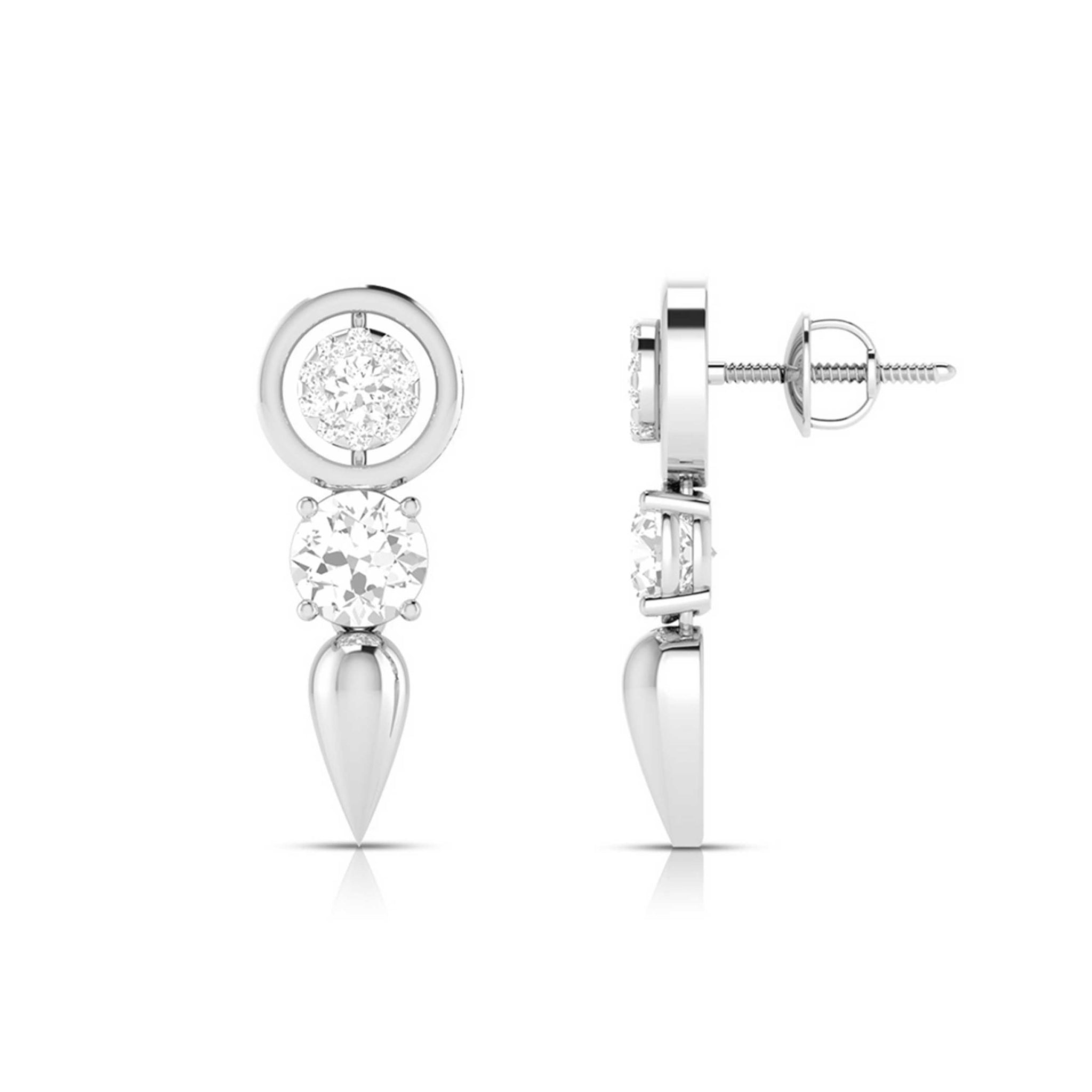 Jewelove™ Pendants & Earrings Designer Platinum with Diamond Solitaire Pendant Set JL PT PE 78E