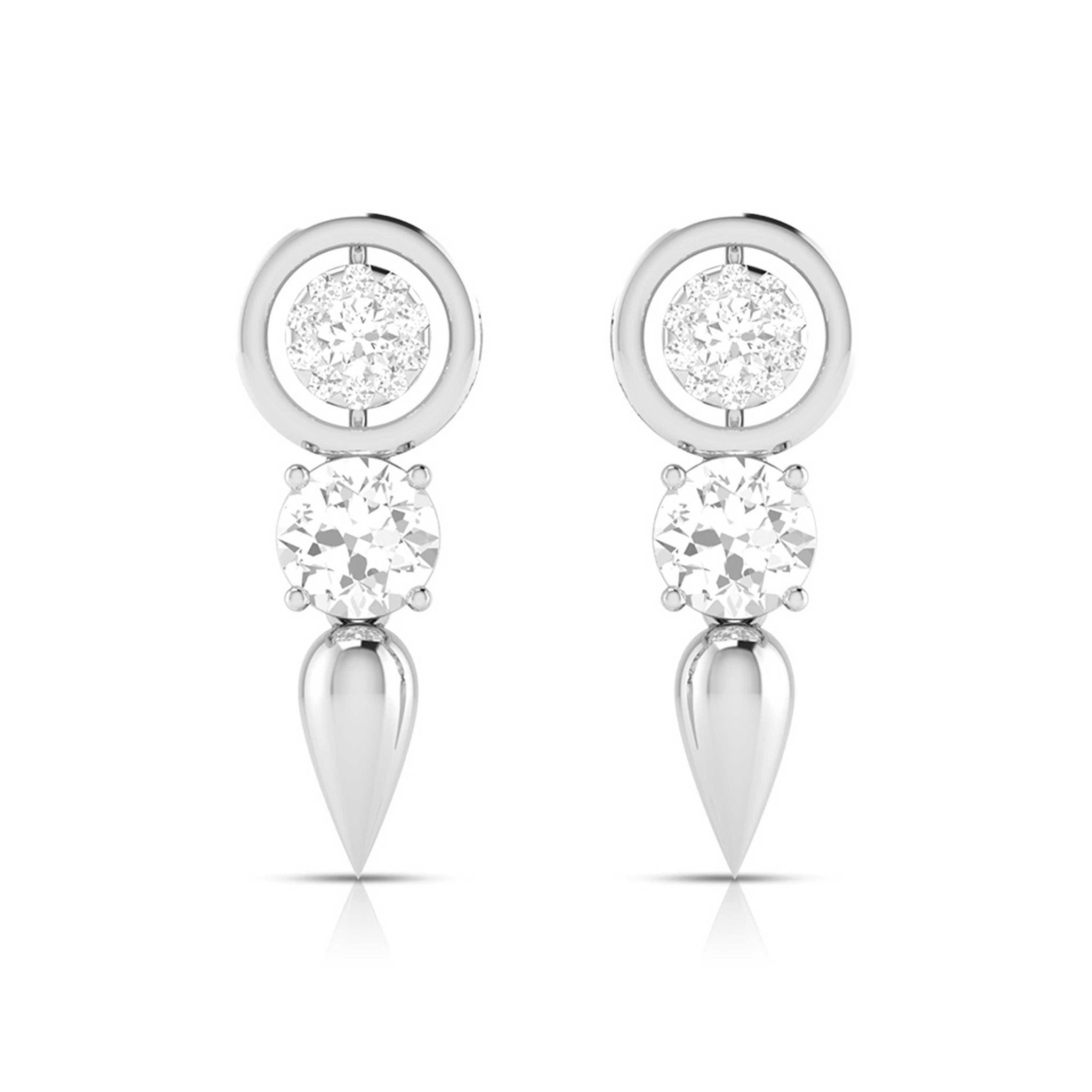 Jewelove™ Pendants & Earrings Earrings Designer Platinum with Diamond Solitaire Pendant Set JL PT PE 78E