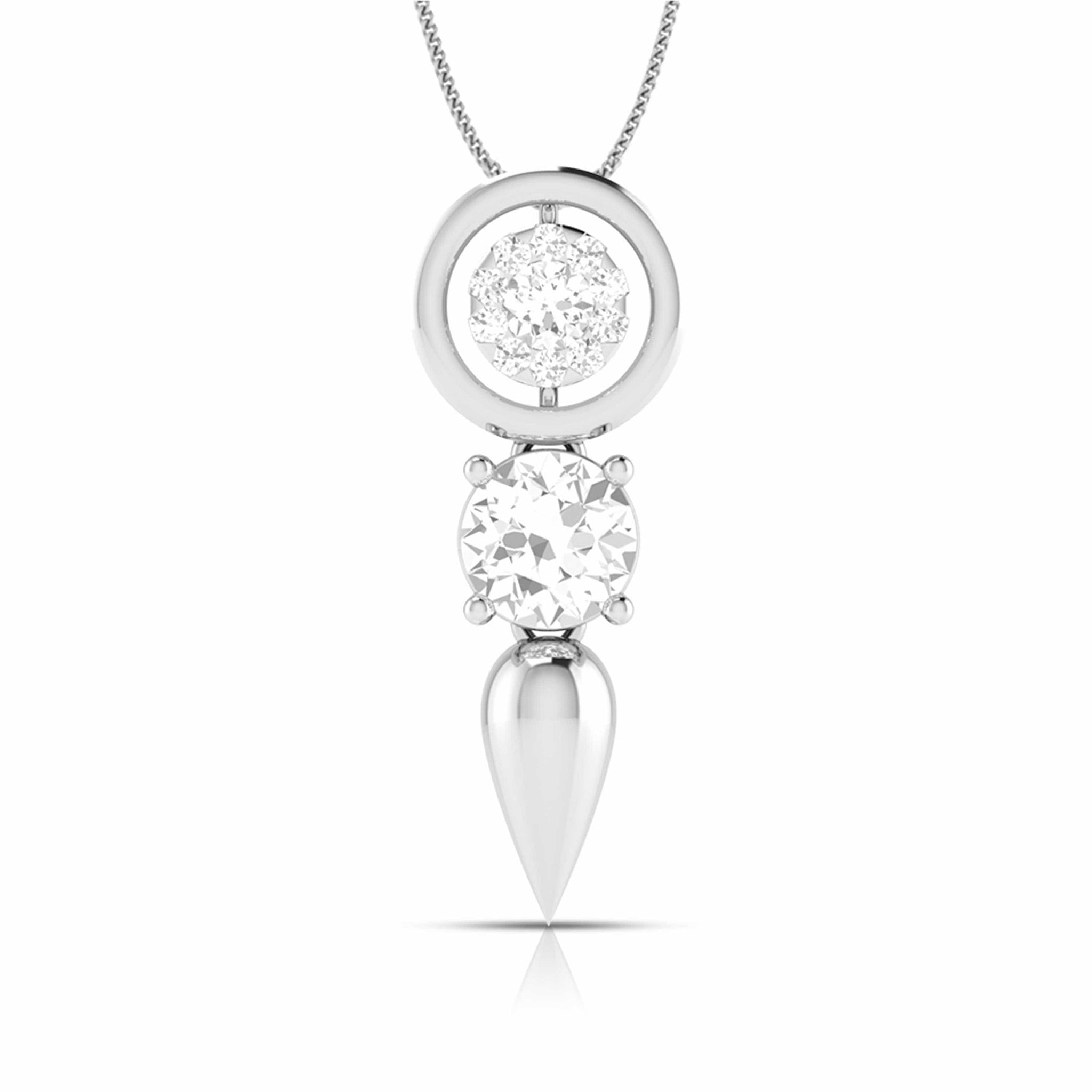 Jewelove™ Pendants & Earrings Pendant Designer Platinum with Diamond Solitaire Pendant Set JL PT PE 78E